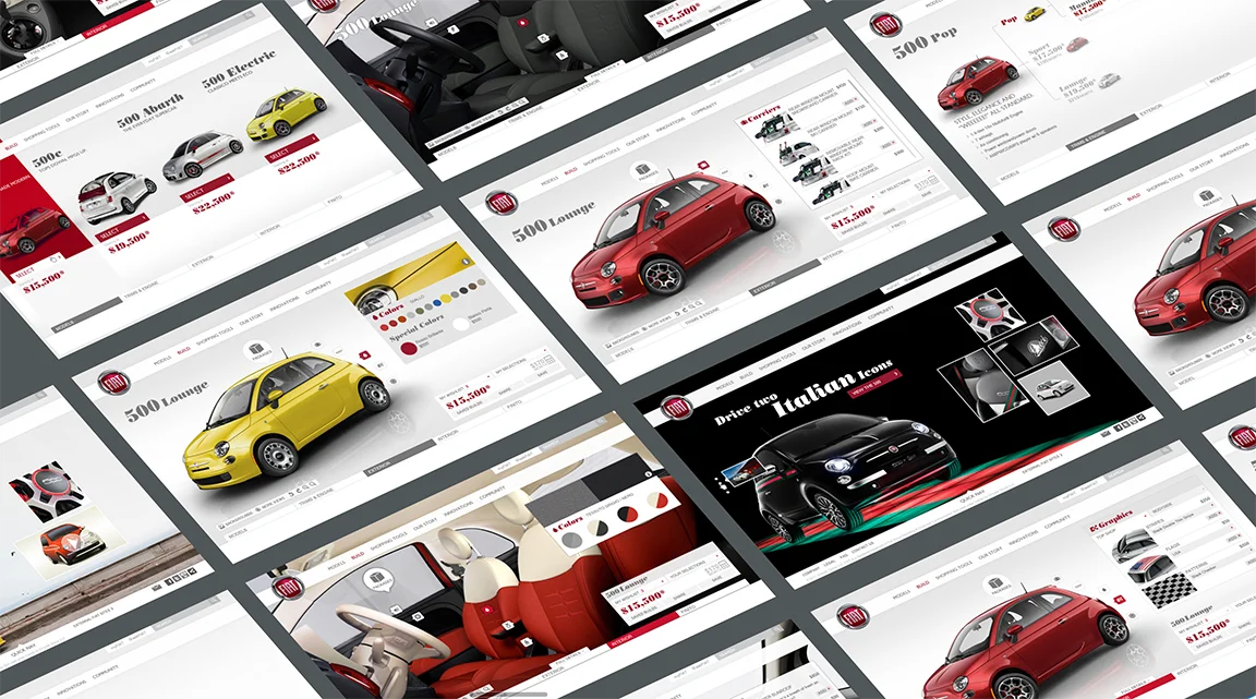 European vs U.S. Fiat configurator comparison — panel one